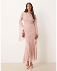 ASOS - Extreme Ruffle Sleeve Maxi Dress With Godet Insert Skirt - Lyst