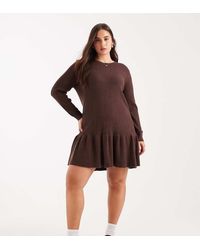 ONLY - Dropped Waist Knitted Mini Dress - Lyst