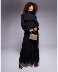 DASKA - – hochgeschlossenes maxikleid aus chiffon - Lyst