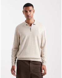 Jack & Jones - Quarter Zip Knitted Polo - Lyst