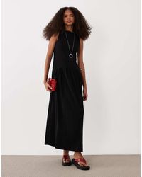 ASOS - Rib Mix Midi Dress With Drop Waist - Lyst