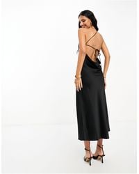 Mango - Asymmetric One Shoulder Backless Detail Midi Dress - Lyst