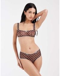 ASOS - Sadie Sheer Mesh Polka Dot Low Rise Shortie - Lyst