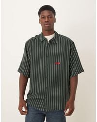 ASOS - Oversized Stripe Shirt With Chest Embroidery - Lyst
