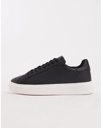 ASOS - Sneakers Stringate Nere Con Suola Bianca - Lyst