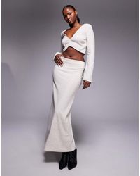 ASOS - Brushed Rib Column Maxi Skirt - Lyst