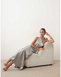 Vero Moda - Halterneck Scoop Front Satin Maxi Dress - Lyst
