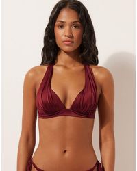 Calzedonia - Shiny Satin Halter Neck Bikini Top - Lyst