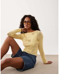ASOS - Fine Knit Floral Top - Lyst