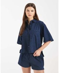 ASOS - Denim Boxy Shirt - Lyst