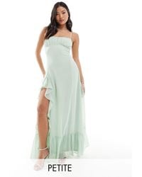TFNC London - Tfnc Bridesmaids Petite Chiffon Cami Maxi Dress With Split And Frill Detail - Lyst