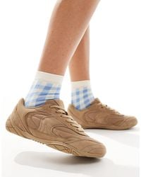 Bershka - Faux Suede Trainers - Lyst