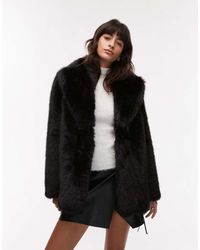 Mango - Oversized Faux Fur Jacket - Lyst