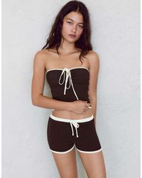 Bershka - Kontrastfarbenes bandeau-stricktop - Lyst
