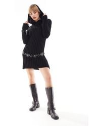 Reclaimed (vintage) - Knitted Mini Dress With Hood - Lyst