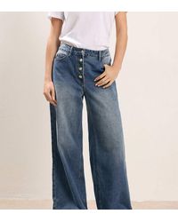 PixieGirl - Petite Button Front Wide Leg Jeans - Lyst