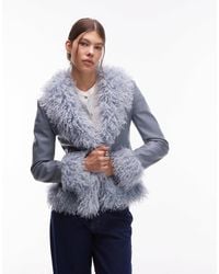 emory park - Faux Shearling Fitted Jacket - Lyst