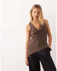 Mango - Cowl Neck Asymmetric Hem Sleeveless Top - Lyst