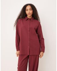 ASOS - Seersucker Wrap Back Stripe Shirt Co-ord - Lyst