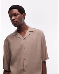 TOPMAN - Short Sleeve Relaxed Satin Shirt - Lyst