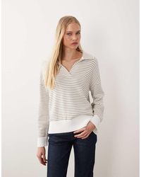 Barbour - Aylesby Knitted Collared Striped Jumper - Lyst