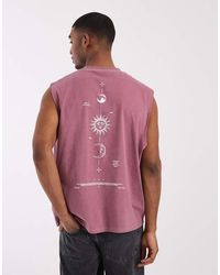 ASOS - Oversized Tank With Celestial Spine Print - Lyst