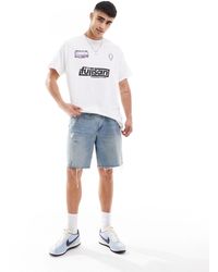 ASOS - T-shirt oversize avec imprimé sportif sur le devant - blanc - Lyst