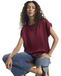 River Island - Satin Turn Back Cuff Blouse - Lyst