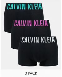 Calvin Klein - Intense power cotton stretch - confezione da 3 paia di boxer aderenti neri con elastico - Lyst
