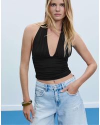 Stradivarius - Gathered Halter Top - Lyst