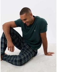 Threadbare - T-Shirt & Cotton Flannel Trousers Pyjama Set - Lyst