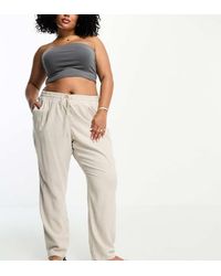 Vero Moda - Linen Blend Tapered Trousers - Lyst