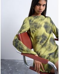 TOPSHOP - Robe courte à encolure bateau et imprimé flou - Lyst