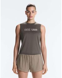 Oysho - Technical Sleeveless T-shirt With Text - Lyst