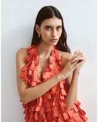 ARRANGE - Textural Satin Loop Halter Top - Lyst