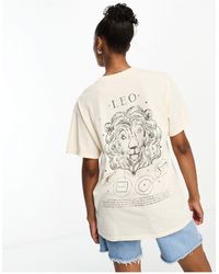 Miss Selfridge - Horoscope Leo Oversized T-shirt - Lyst