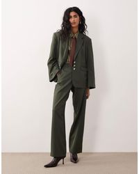 Vila - High Waisted Wide Leg Tailored Pants - Lyst