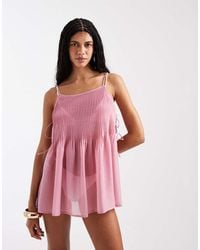 ASOS - Rita Pleated Beach Cover Up - Lyst