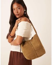 Mango - Buckle Strap Detail Suede Bag - Lyst