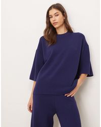 ASOS - Knitted Compact Structured Oversized T Shirt Co-ord - Lyst