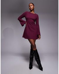 ASOS - Super Soft Flute Sleeve Mini Dress - Lyst
