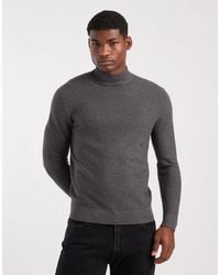 Mango - Classic Fine Knit Mock Neck Jumper - Lyst