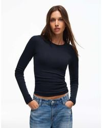 Bershka - Round Neck Long-sleeve T-shirt - Lyst