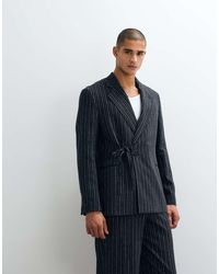 ASOS - Regular Linen Rich Suit Jacket With Wrap Tie Waist - Lyst