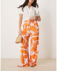 ASOS - Tailored High Rise Seam Detail Pants With Linen - Lyst