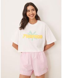ASOS - Boxy Cropped T-shirt With Tropical Graphic - Lyst