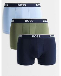 BOSS - Power 3 Pack Logo Contrast Waistband Trunks - Lyst