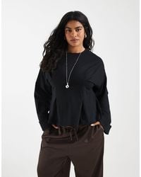 ASOS - Asos Design Curve Cinch Waist Deep Cuff Long Sleeve Tee - Lyst