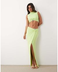 ASOS - Drape Co-ord Wrap Skirt With Hardware Detail - Lyst