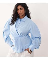 ASOS - Asos Design Curve Cinched Wrap Cocoon Sleeve Shirt - Lyst